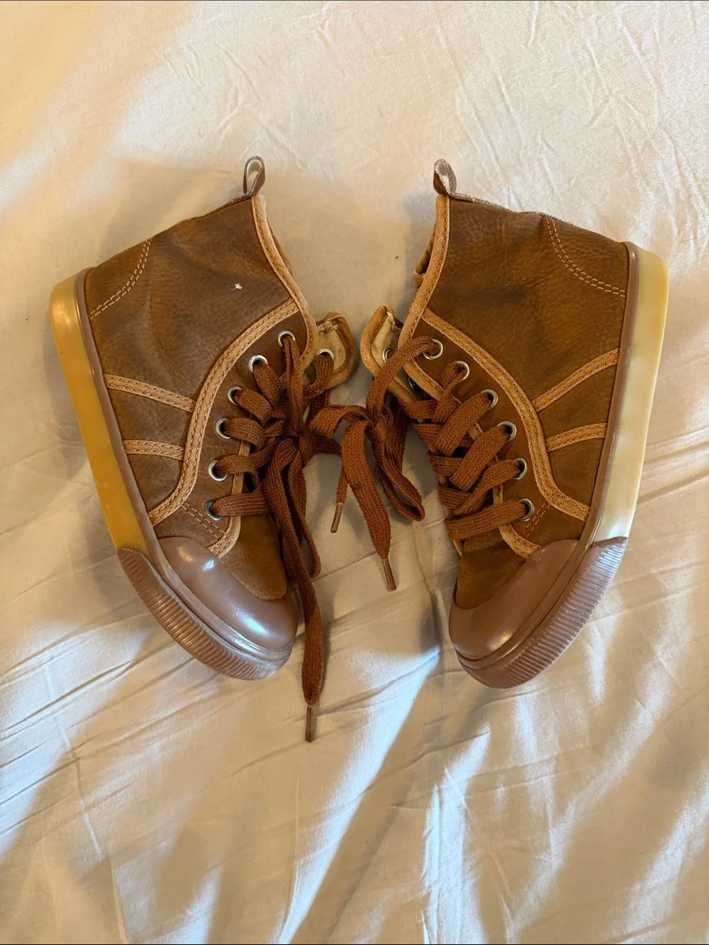 GAP Kids Brown High-Top Canvas Sneakers
